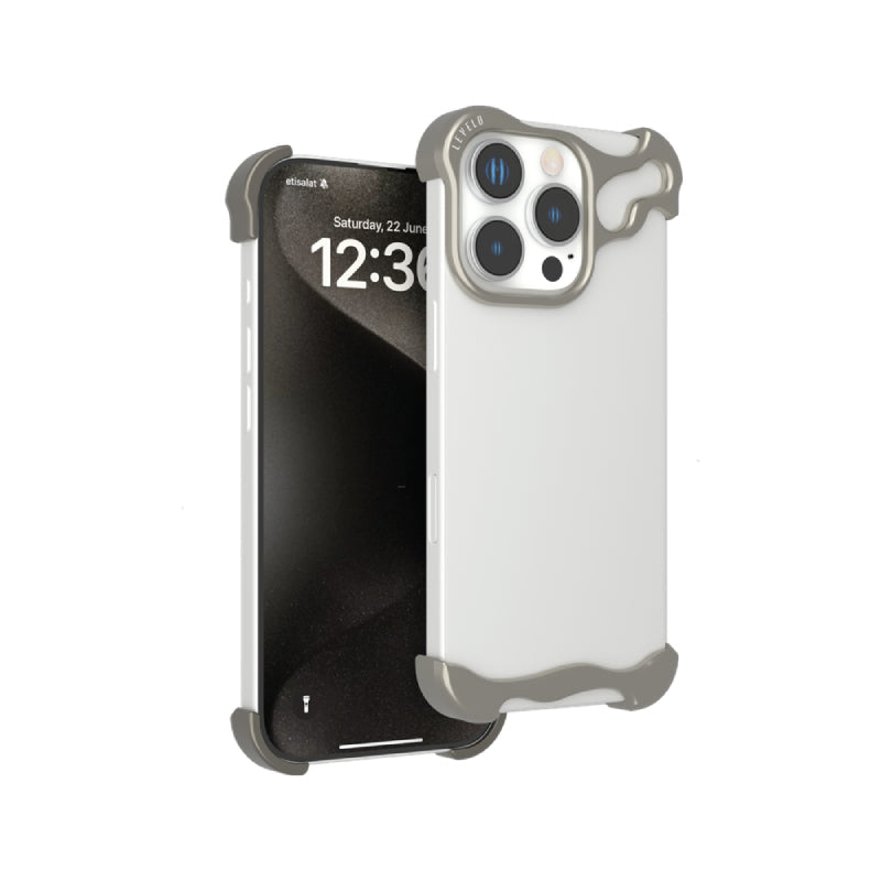 Levelo Metallo Pro Aluminum Bumper Case - Apple iPhone 16 Pro / Titanium Accessories > Mobiles & Tablets > Mobiles >