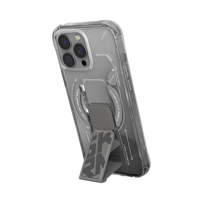 SKINARMA Helio MagSafe Case With Grip Stand for Apple iPhone 16 Pro - Titanium