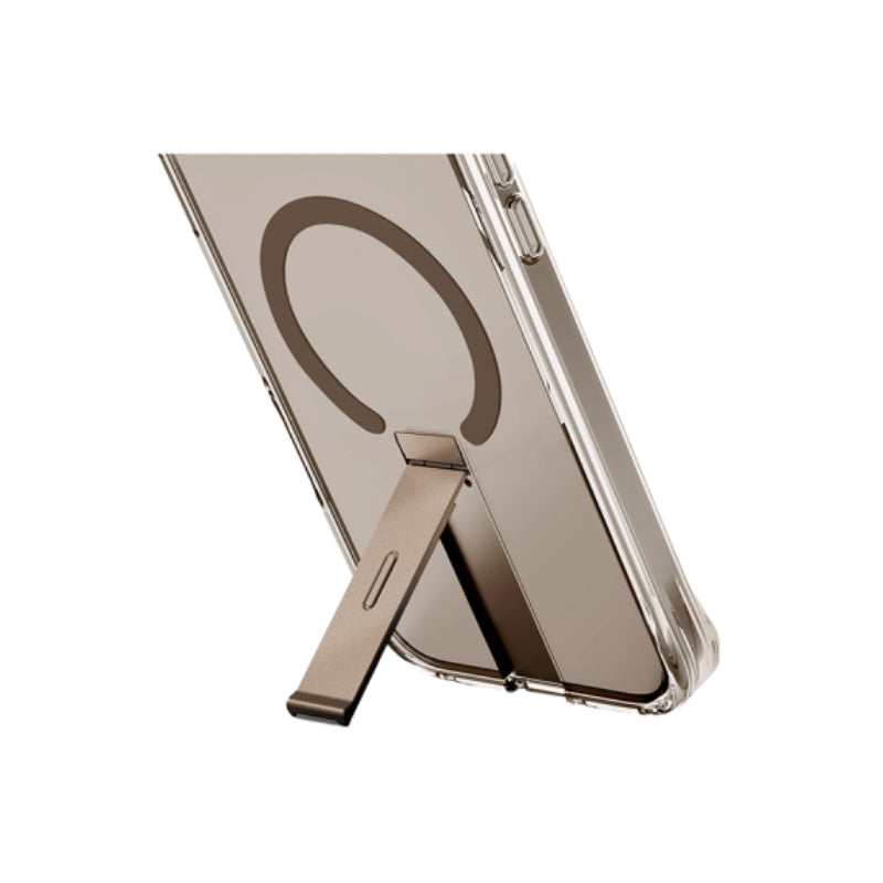 Uniq Hybrid Eleva Magsafe Case With Vertical Stand for iPhone 16 Pro Max Taupe Gold Accessories > Mobiles & Tablets >