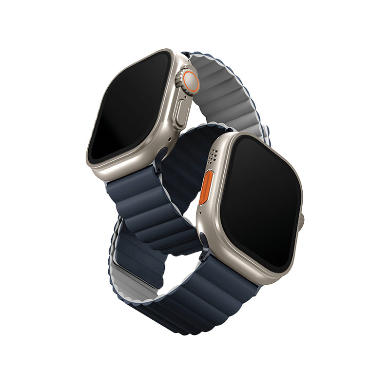 Uniq Revix Reversible Magnetic Strap for Apple Watch Strap 49/45/44/42mm Storm Blue/Chalk Grey Accessories > Smart