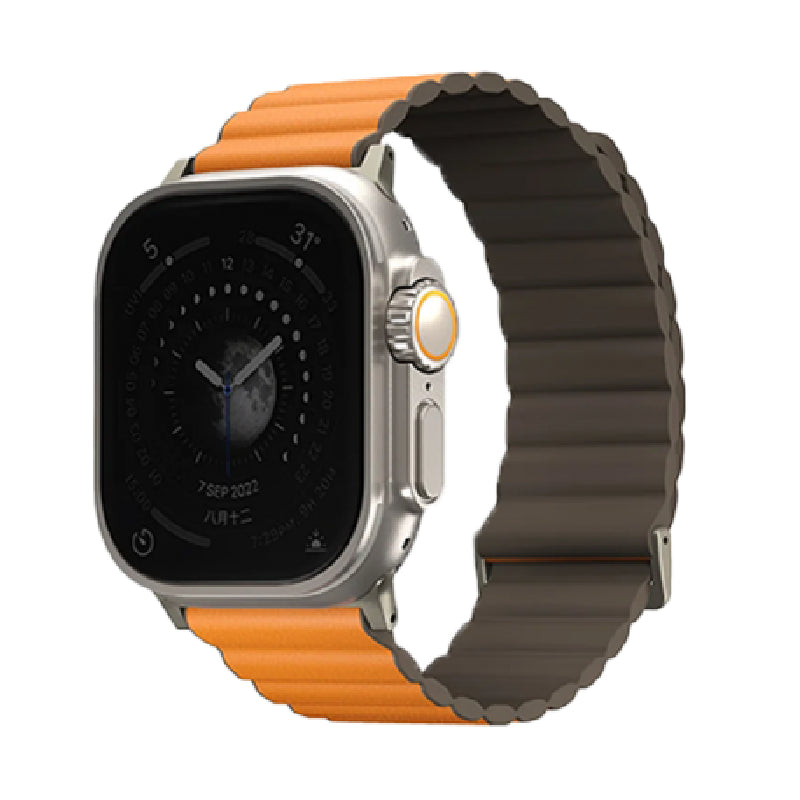Uniq Revix Premium Reversible Strap for Apple Watch 49/45/44/42mm Saffron Orange/Khaki Accessories > Smart Watches >