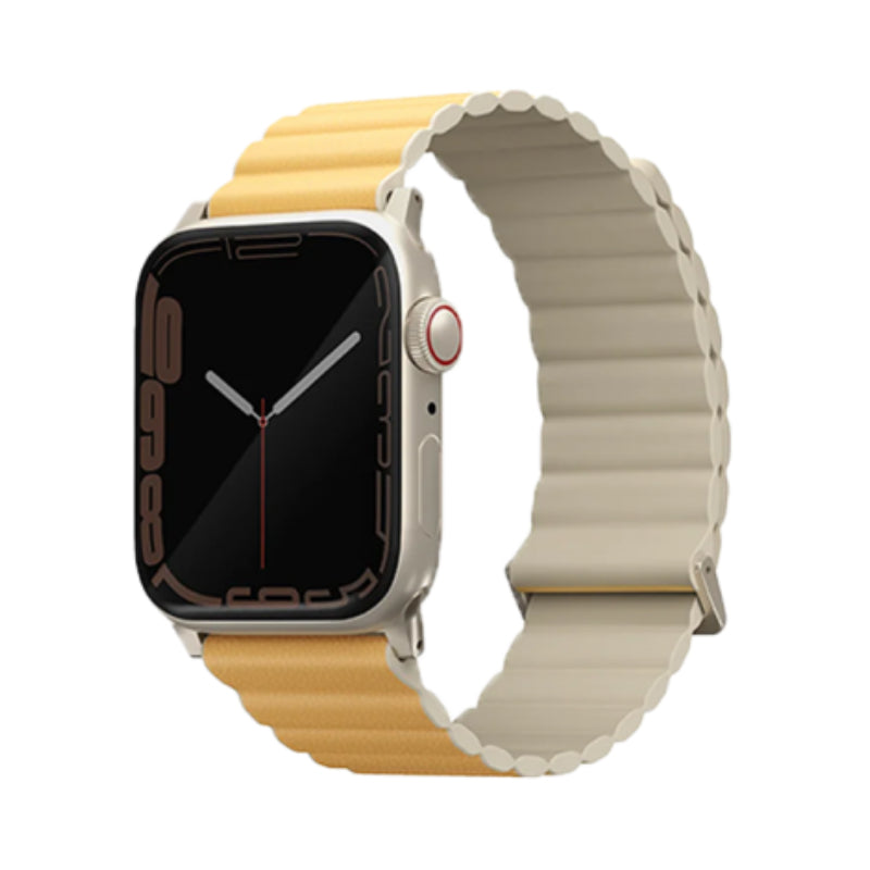 Uniq Revix Premium Reversible Strap for Apple Watch 49/45/44/42mm Canary Yellow/Ivory Accessories > Smart Watches >