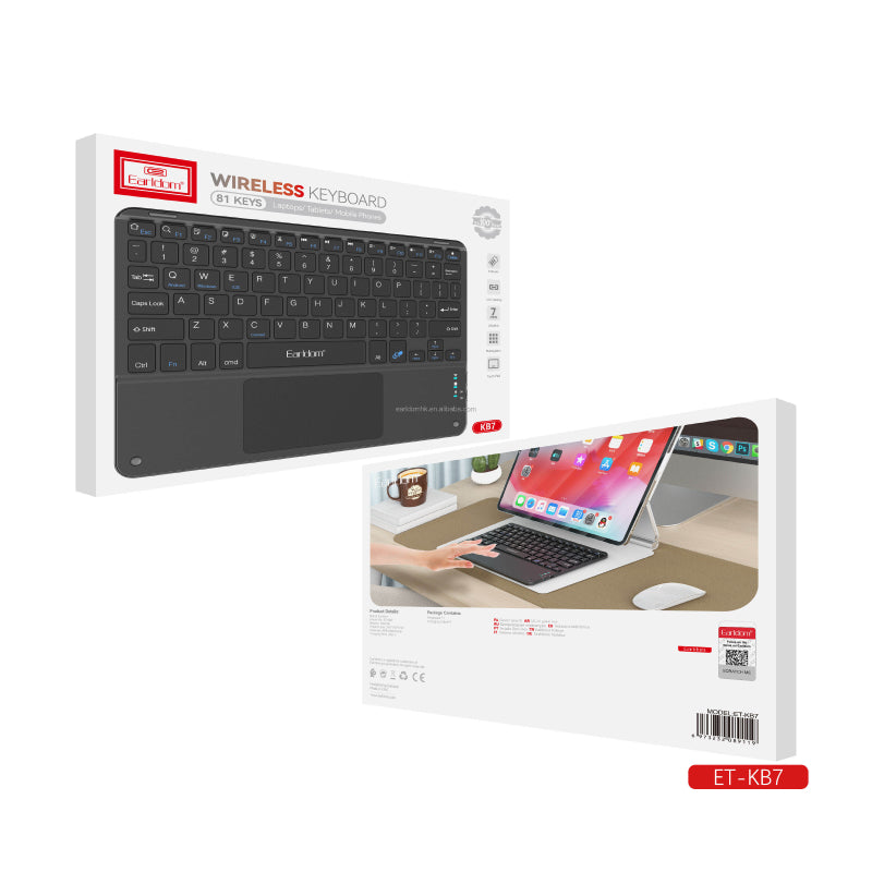 Earldom Ultra Thin Wireless Keyboard - USB-C / Black