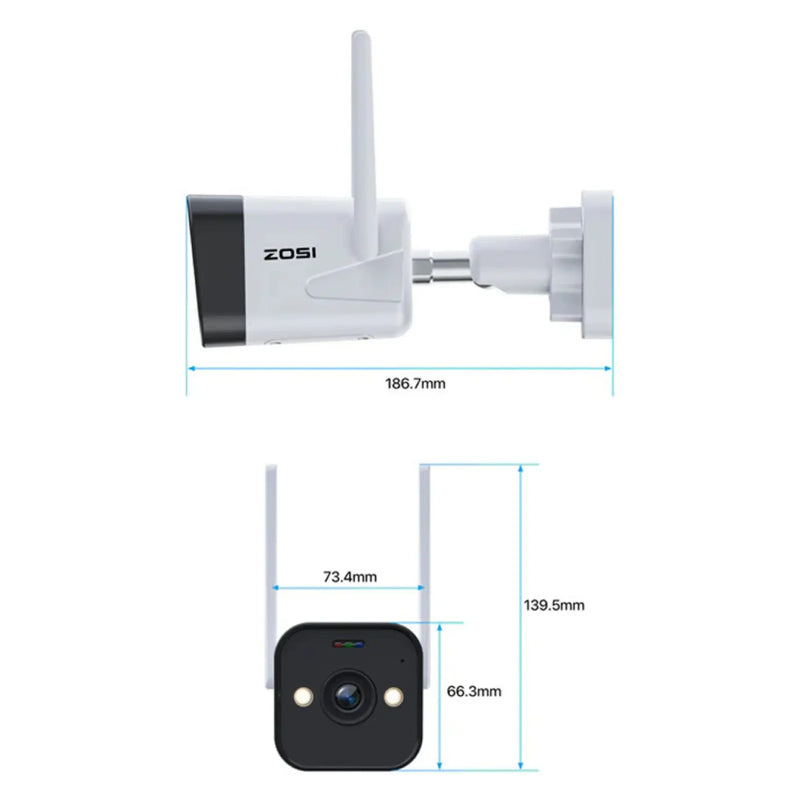 ZOSI 1NC-1884M-UK Wi-Fi Security Camera - 4MP / Full-Color Night Vision / AI Human Detection