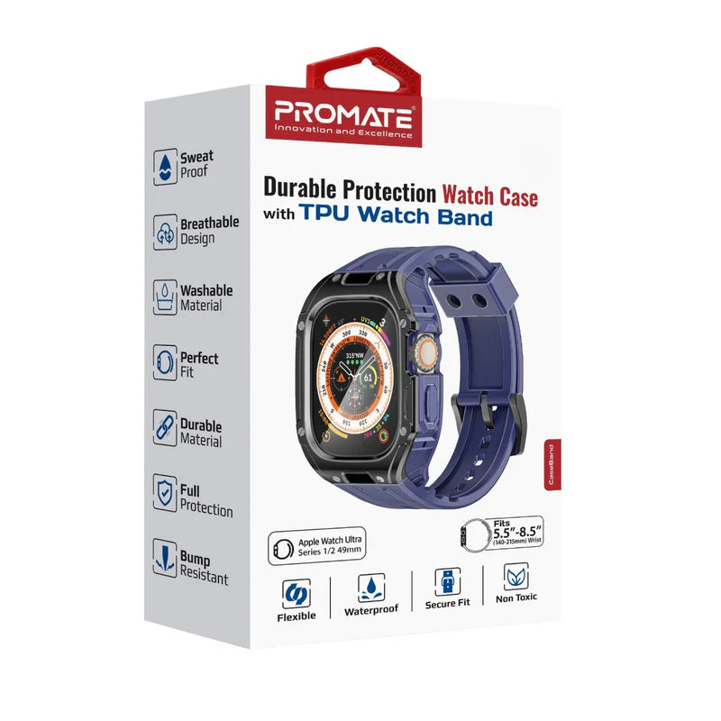 PROMATE Durable Protection Watch Case with TPU Watch Band - 49mm / Blue