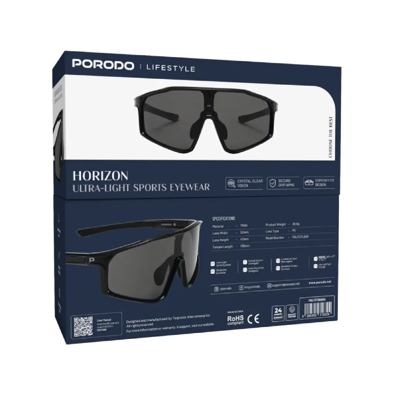 Porodo Lifestyle Horizon Ultra-Light Sports Eyewear - Black
