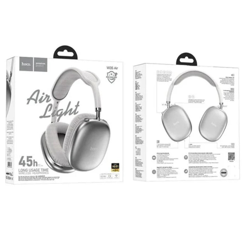HOCO W35 Air Triumph Wireless Headphones - Bluetooth / 400mAh / Silver