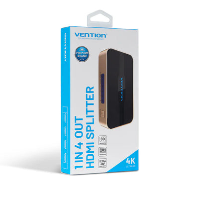 موزع HDMI فينشن بمدخل واحد و4 مخارج - 4K / أسود