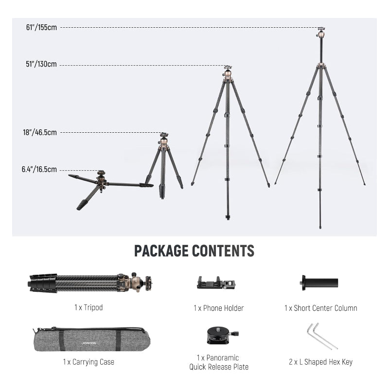 NEEWER LITETRIP LT35 61" Travel Tripod - Black
