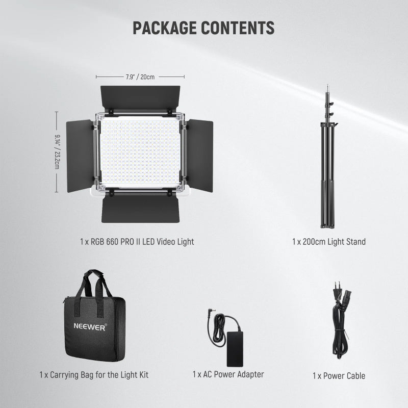 NEEWER Upgraded RGB660 PRO II LED Video Light - 50W