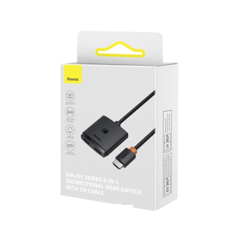 Baseus AirJoy 2-in-1 Bidirectional HDMI Switch - 1 Meter / Black