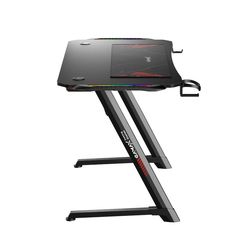 Gamax Z5-1160 (TD-03) Carbon Fiber Gaming Table with RGB Light & MousePad - RGB / Black