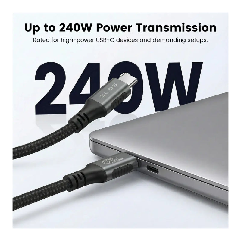 ZLOS TurboCharge Thunderbolt 4 Cable - USB-C / Black