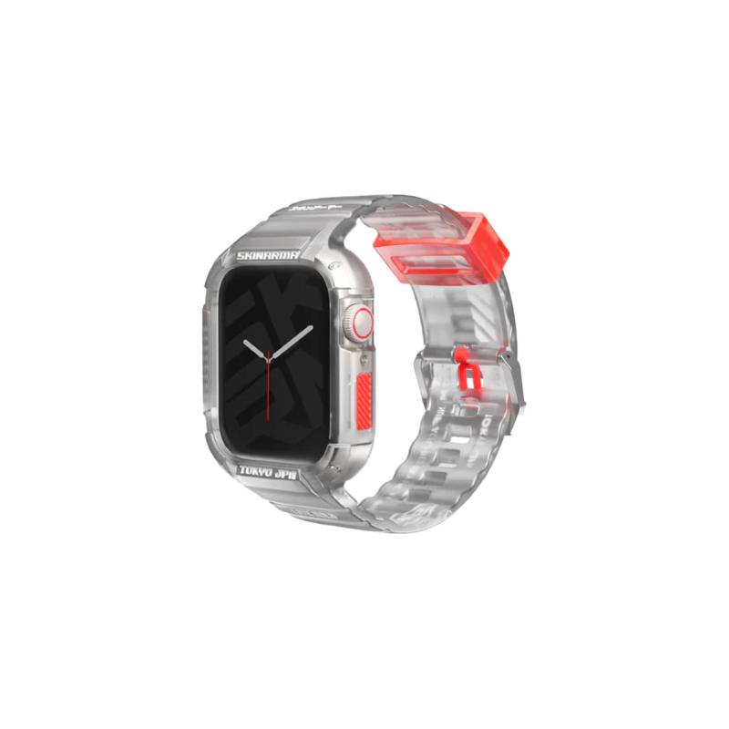 SKINARMA Saido 2 in 1 Strap For Apple Watch With Case 45/44MM - Clear