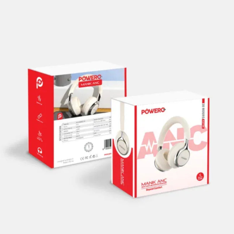 PowerO+ Manik ANC Over-ear Headphone - 300mAh / Bluetooth / Cream