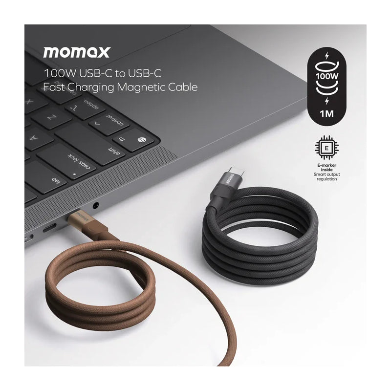 MOMAX Mag.Link Magnetic Cable - USB-C / 100W / 1 Meter / Sandstone