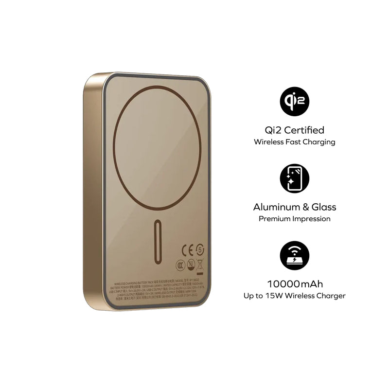 MOMAX 1-Power Q.Pass Qi2 Magnetic Wireless Power Bank - 10000mAh / USB-C / Titanium