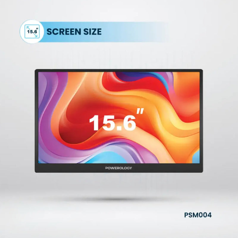 Powerology Ultra-Slim Portable Monitor - 15.6"FHD / 144Hz / Black