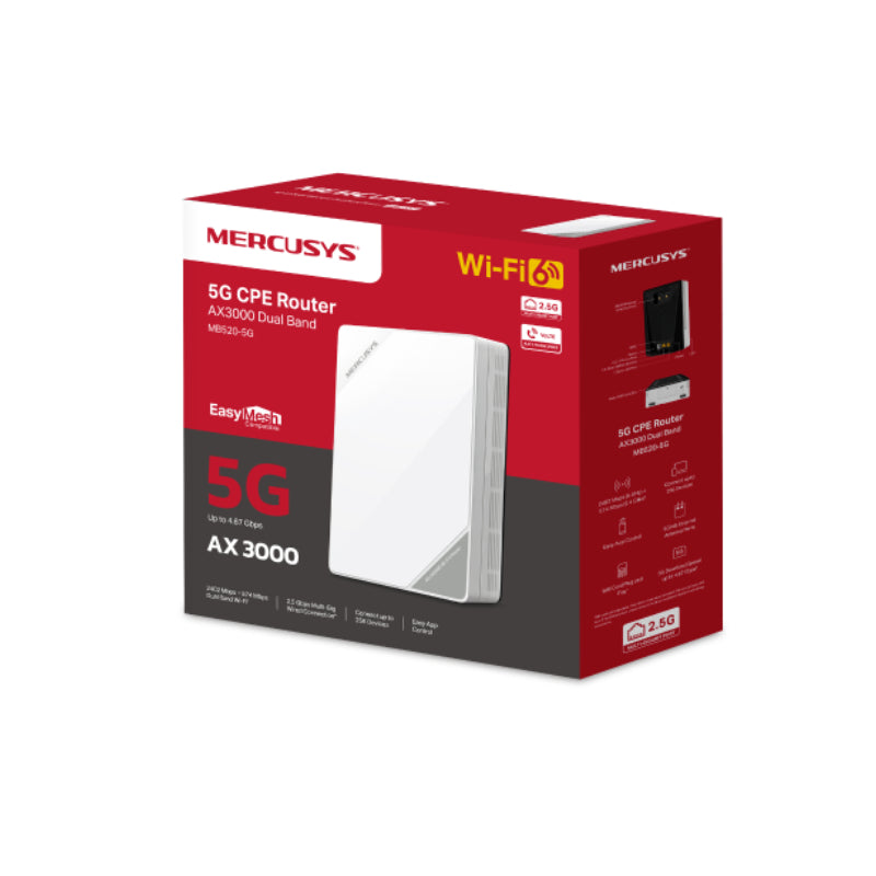 Mercusys MB520-5G AX3000 Wireless Dual Band Router - 5GHz (2402 Mbps) / LAN