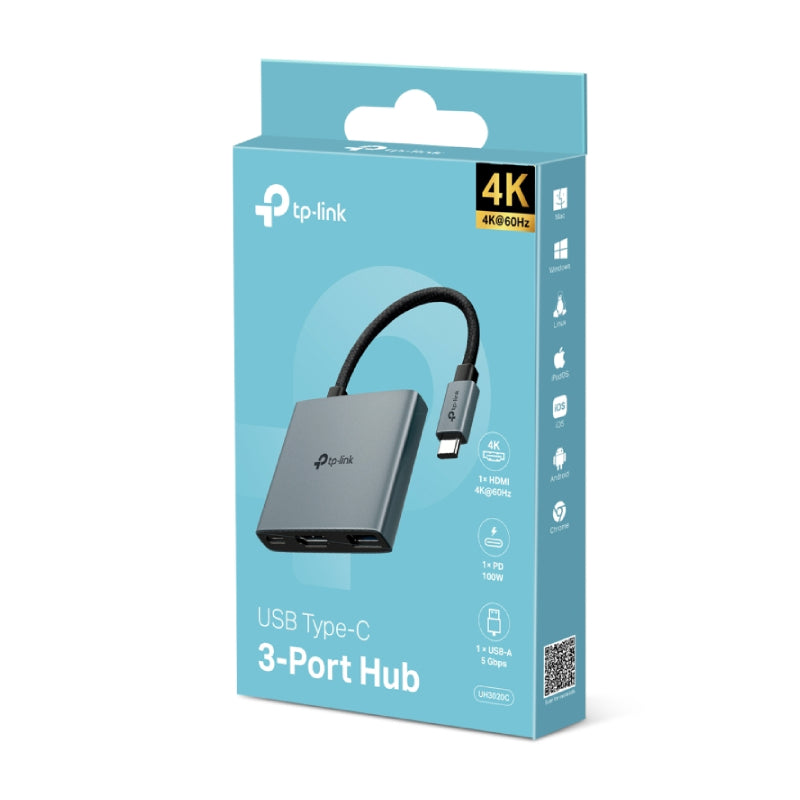TP-Link UH3020C USB Type-C 3-in-1 Hub - HDMI / PD 100W / USB Type-A