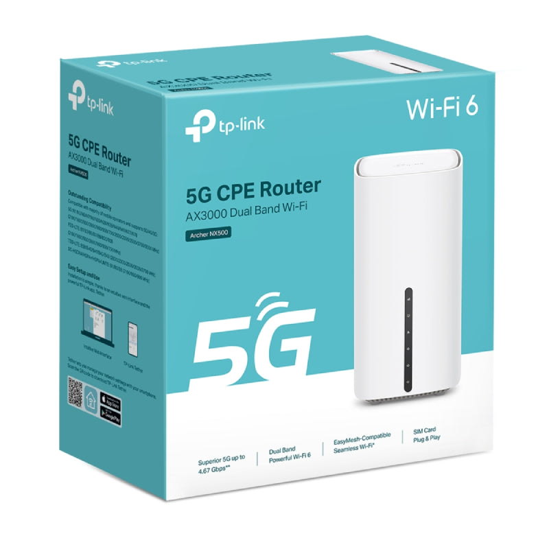 TP-Link (Archer NX500) 5G AX3000 Wireless Dual-Band Gigabit Router - 2402 Mbps (5 GHz) / Gigabit WAN/LAN