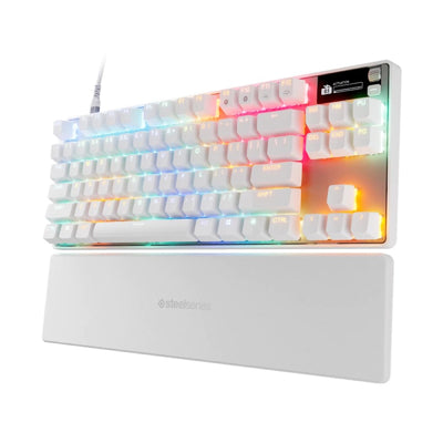 لوحة مفاتيح ألعاب ستيل سيريز أبيكس برو TKL الجيل الثالث، سلكية، RGB، باللون الأبيض