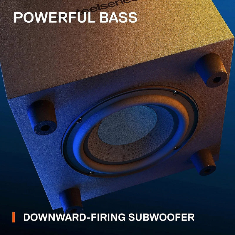 SteelSeries Arena 7 Powerful Bass Subwoofer Gaming Speaker System - Bluetooth / Wired / Black