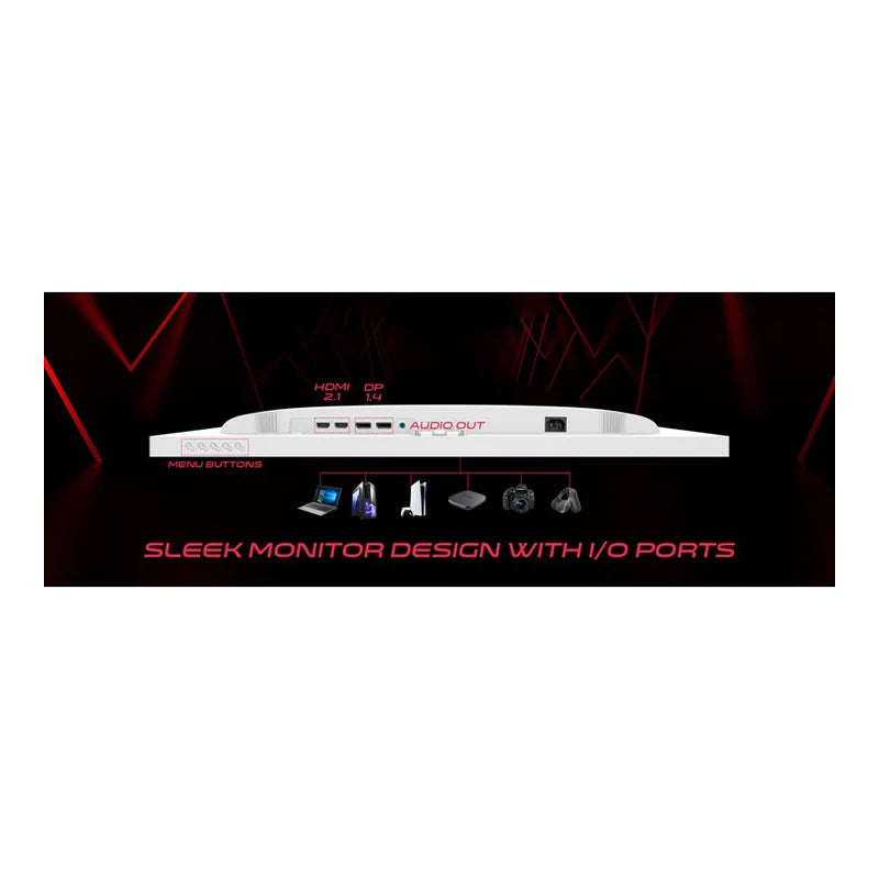 GameOn GOAM24FHD200IPS Marksman Series Gaming Monitor - 24" FHD / 200Hz / 0.5ms / DisplayPort / HDMI - White