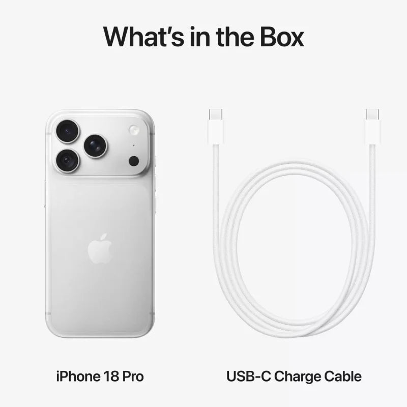 Apple iPhone 18 Pro - 512GB / Silver / 5G / 6.3" / Middle East Version + Apple iPhone 18 Pro TechWoven MagSafe Case - Black + Apple iPhone FineWoven MagSafe Wallet - Black - Bundle Offer