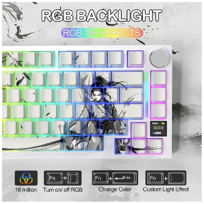 لوحة مفاتيح ألعاب ميكانيكية هجينة ستيل سيريز أبيكس 5، سلكية، RGB، باللون الأسود