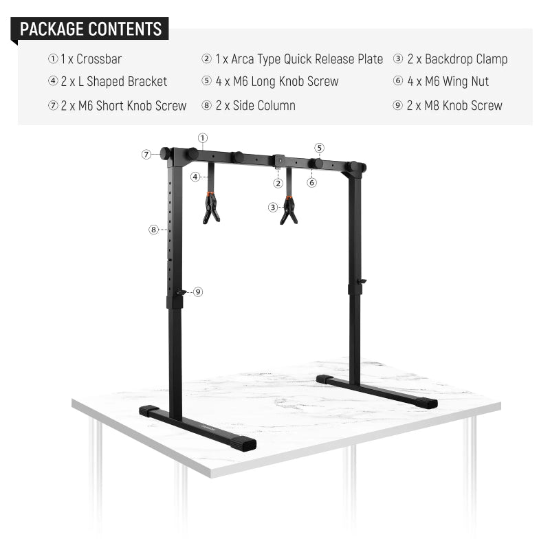 NEEWER ST200 Overhead Camera Mount Rig with Arca Type QR Plate - Black