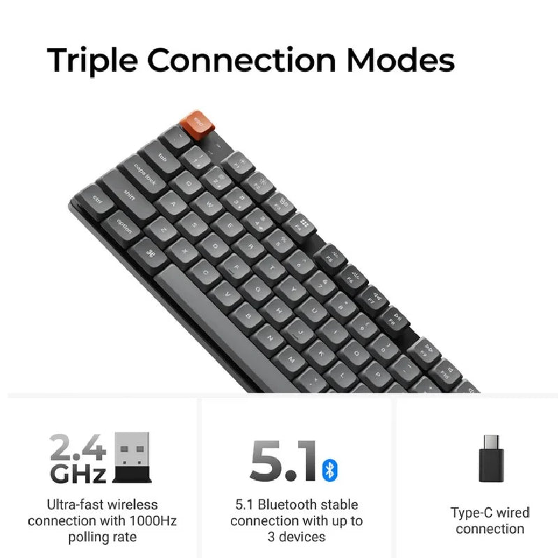 Keychron K5 Max QMK/VIA Ultra-slim Wireless Mechanical Keyboard With Red Switch - Arabic Layout