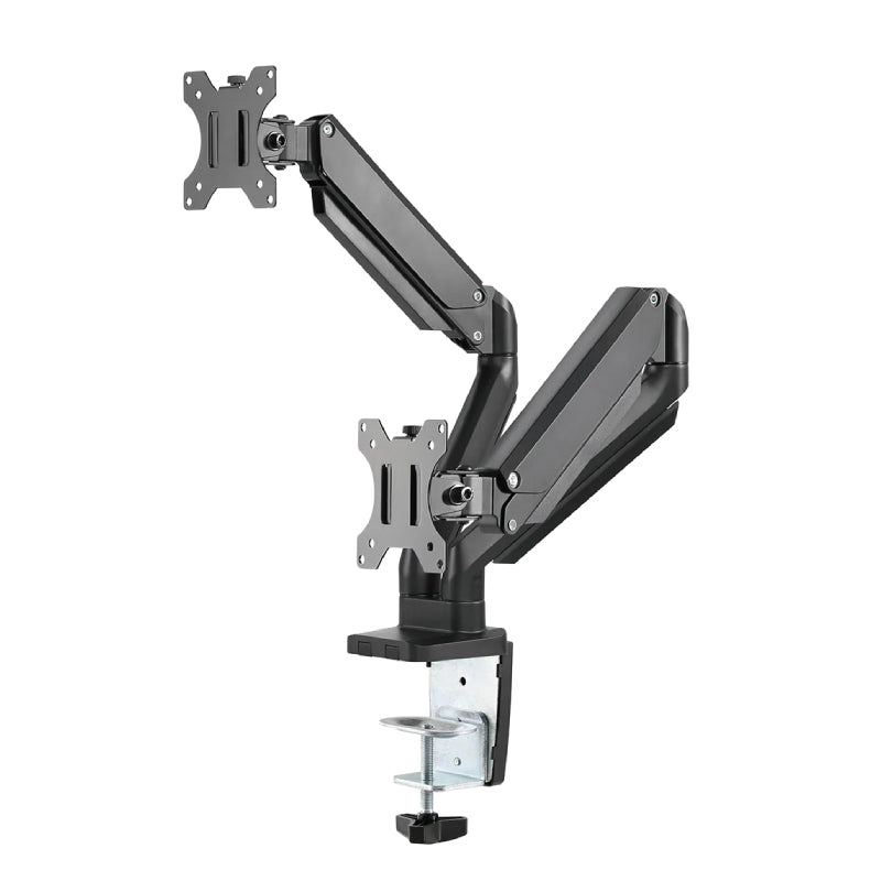 Twisted Minds Dual Monitor Aluminum Slim Mechanical Spring USB Monitor Arm - 17"-32" Inch / Matte Black