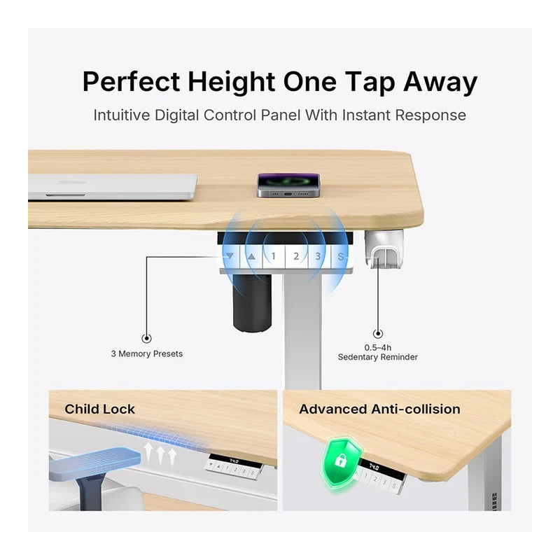 AndaSeat Xtreme Series Ergonomic Gaming Desk - 140 x 75 cm / Wood Grain