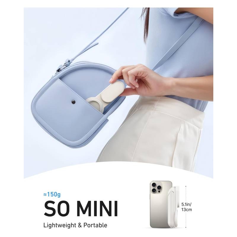 TELESIN Magnetic Selfie Stick Tripod with Selfie Light - White