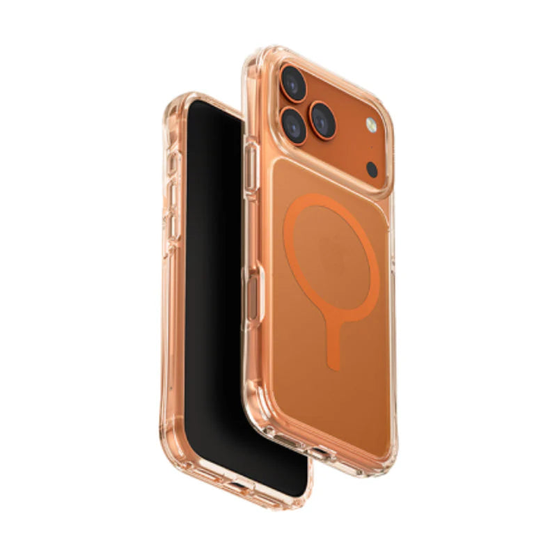 Bundle Offer - Apple iPhone 17 Pro Max - 512GB / Cosmic Orange / 5G / 6.9" / Middle East Version + Uniq Hybrid Lifepro Xtreme Magsafe Case for Apple iPhone 17 Pro Max - Frost Clear/Volt Orange