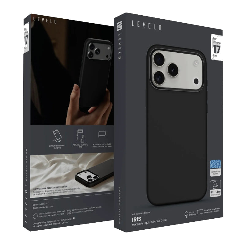 Levelo Iris MagSafe Liquid Silicone Case For Apple iPhone 17 Pro - Black Accessories > Mobiles & Tablets > Mobiles >