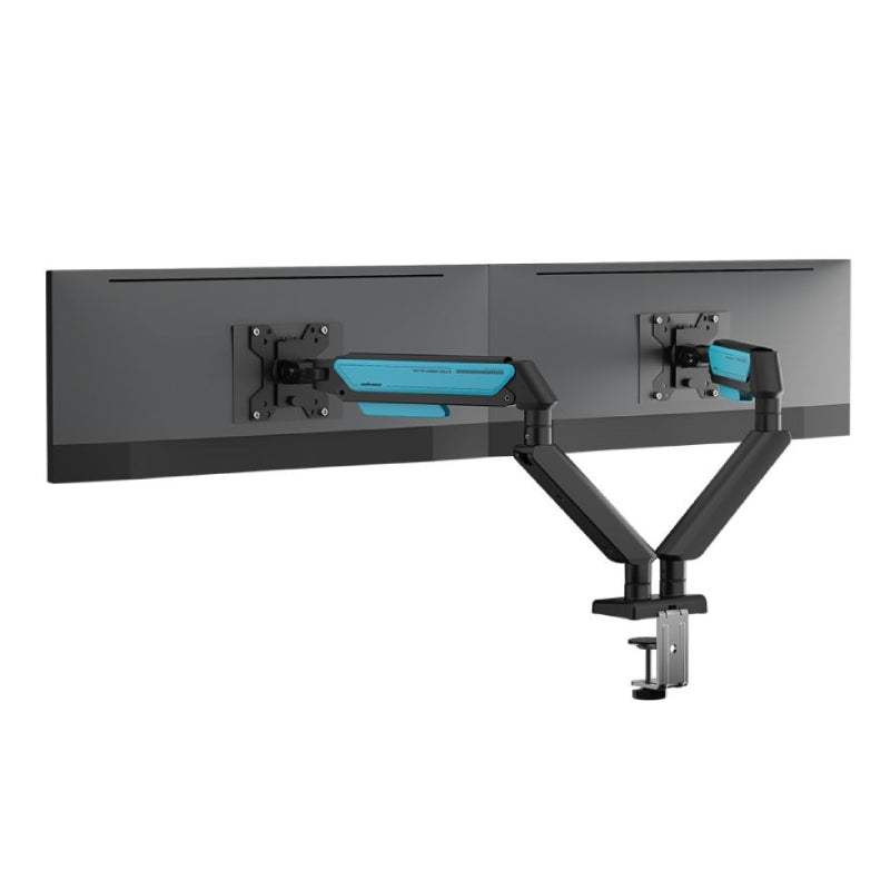 AndaSeat Stealth II Duo A6D-2S Ergonomic Monitor Arm - 17"-32" Inch / Black/Blue