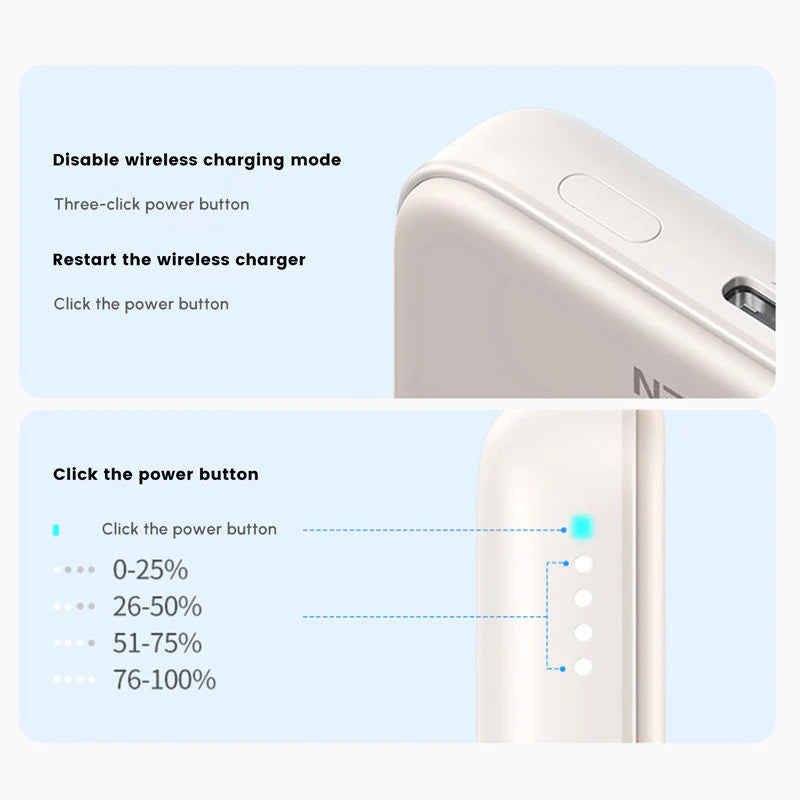 UGREEN Magnetic Wireless Qi2 Power Bank - 10000mAh / 30W / USB-C / Space Gray