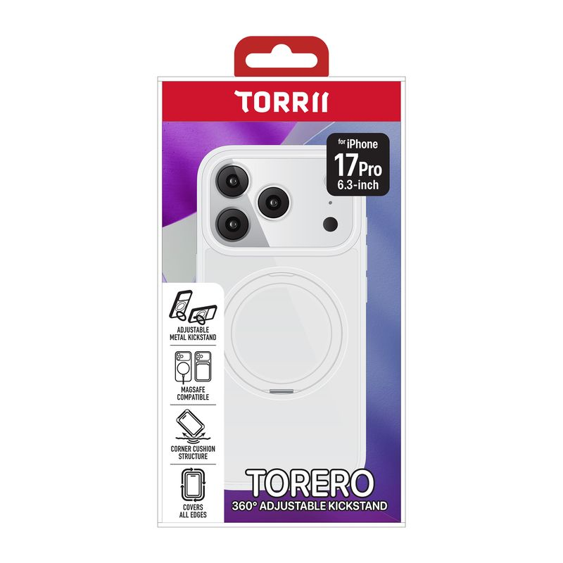 Torrii TORERO MagSafe Stand Case for Apple iPhone 17 Pro (6.3”) - Clear