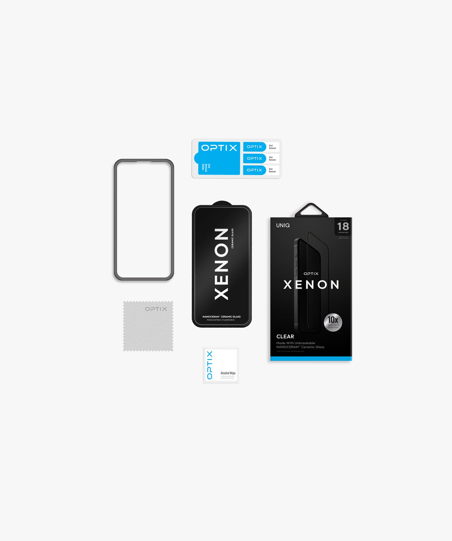 Uniq Optix Xenon Clear Nanoceram Glass Screen Protector - For Apple iPhone 18 Pro