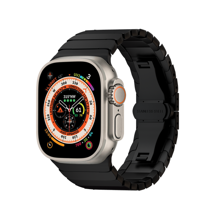 Smartix Premium Stainless steel Strap For Apple watch 49/45/44/42 - Black