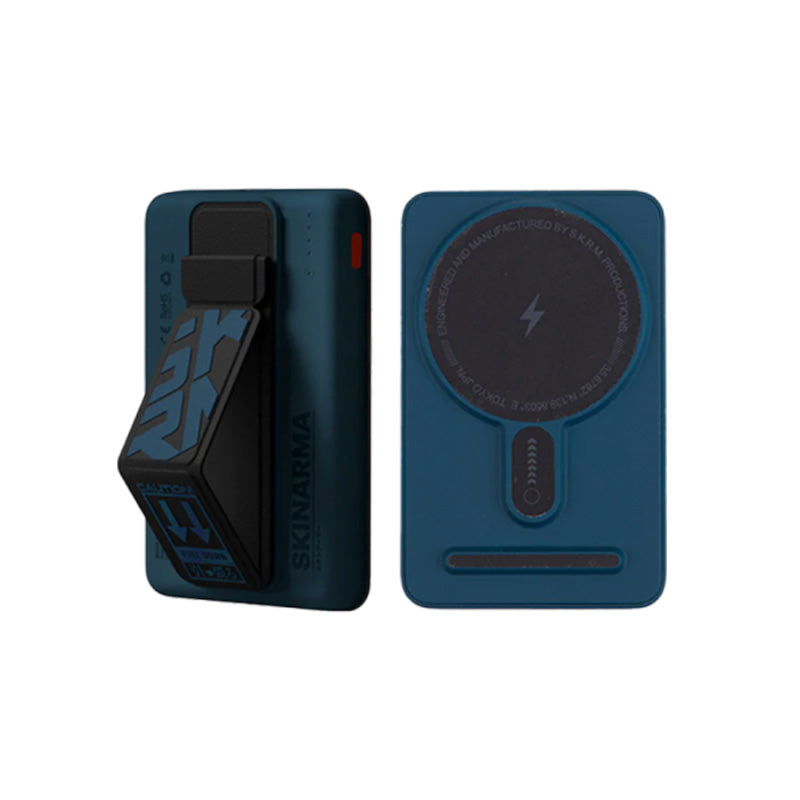 SKINARMA Magnetic Power Bank Smart Grip Stand - 15W / 5000 mAh / Wireless / USB - Blue Accessories > Power Bank