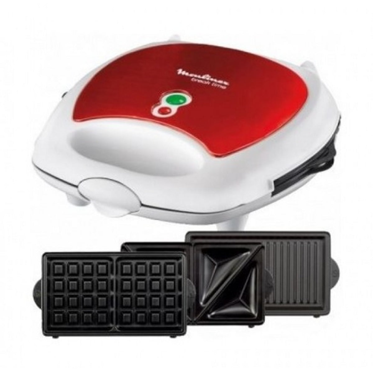 Moulinex 3 In 1 Sandwich Maker And Waffle 700 Watt, White / Red