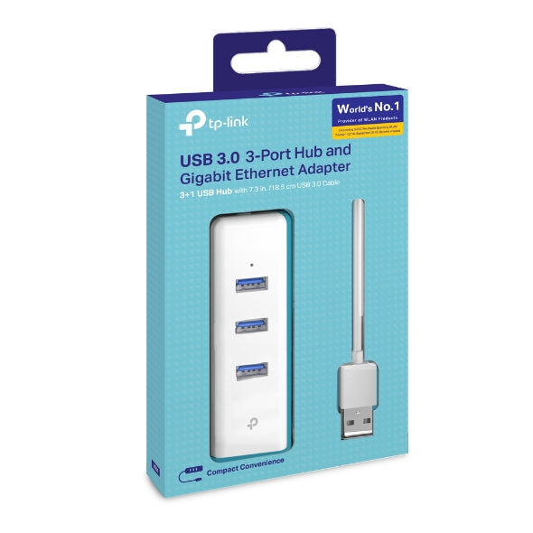 TP-Link UE330 USB 3.0 3-Port Hub & Gigabit Ethernet Adapter 2 in 1 USB Adapter