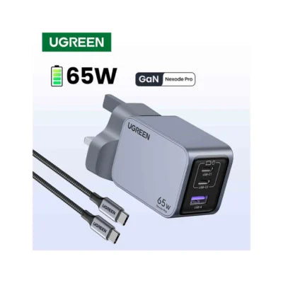 UGREEN Nexode Pro 3-Port GaN Fast Charger UK - 65W / USB-A / USB-C