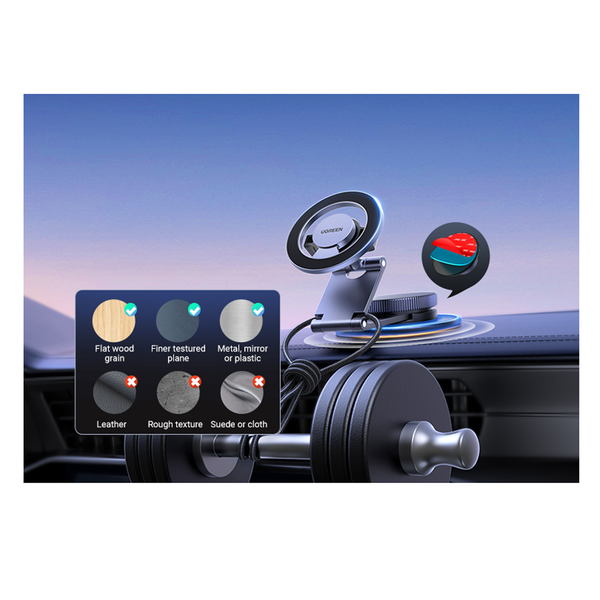 UGREEN Dashboard Magnetic Car Phone Mount - Grey