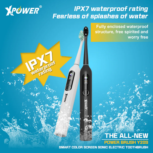 XPower Y20S Smart Color Screen Sonic Electric Toothbrush - White