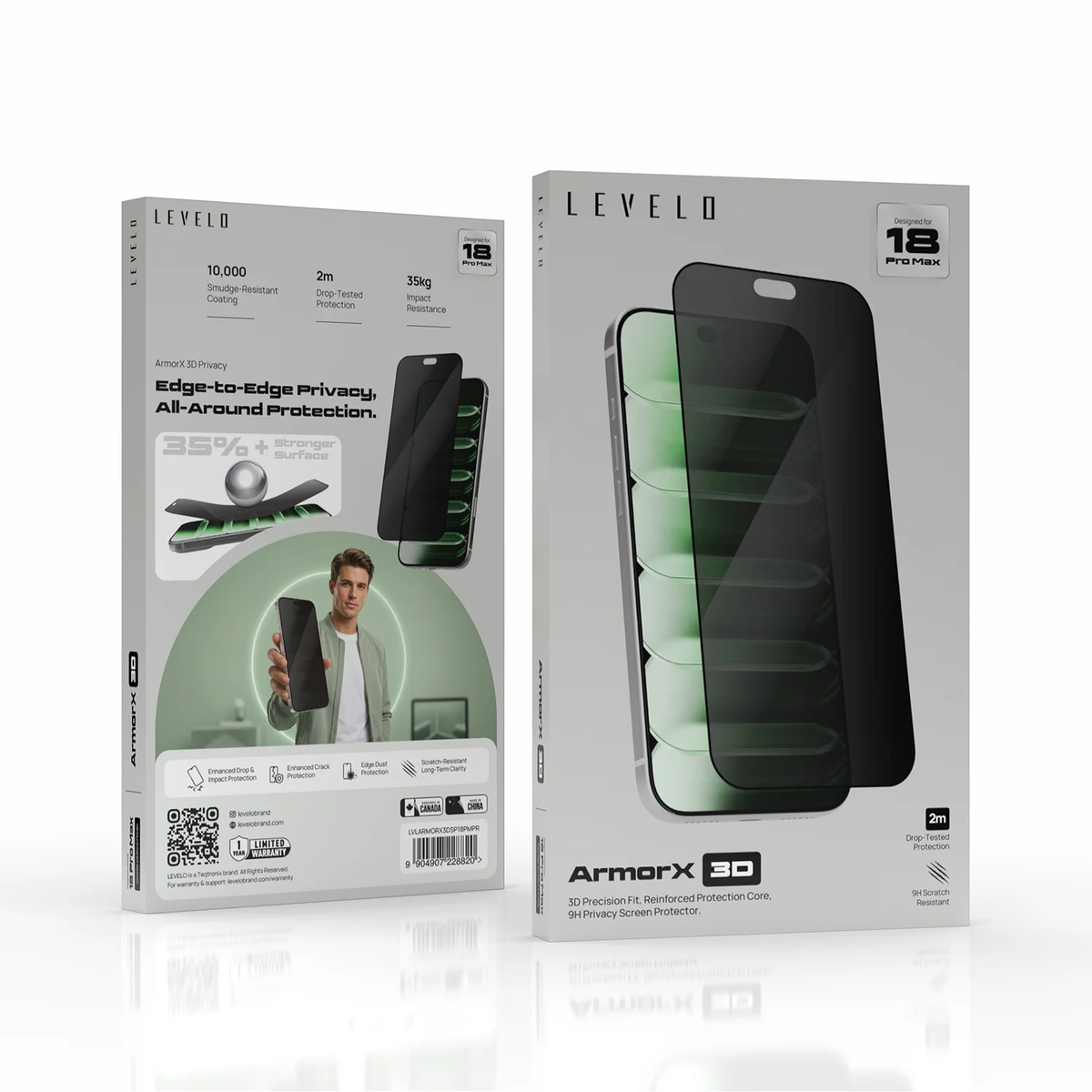 Levelo ArmorX 3D Screen Protector For Apple iPhone 17 Pro Max / Apple iPhone 18 Pro Max - Privacy
