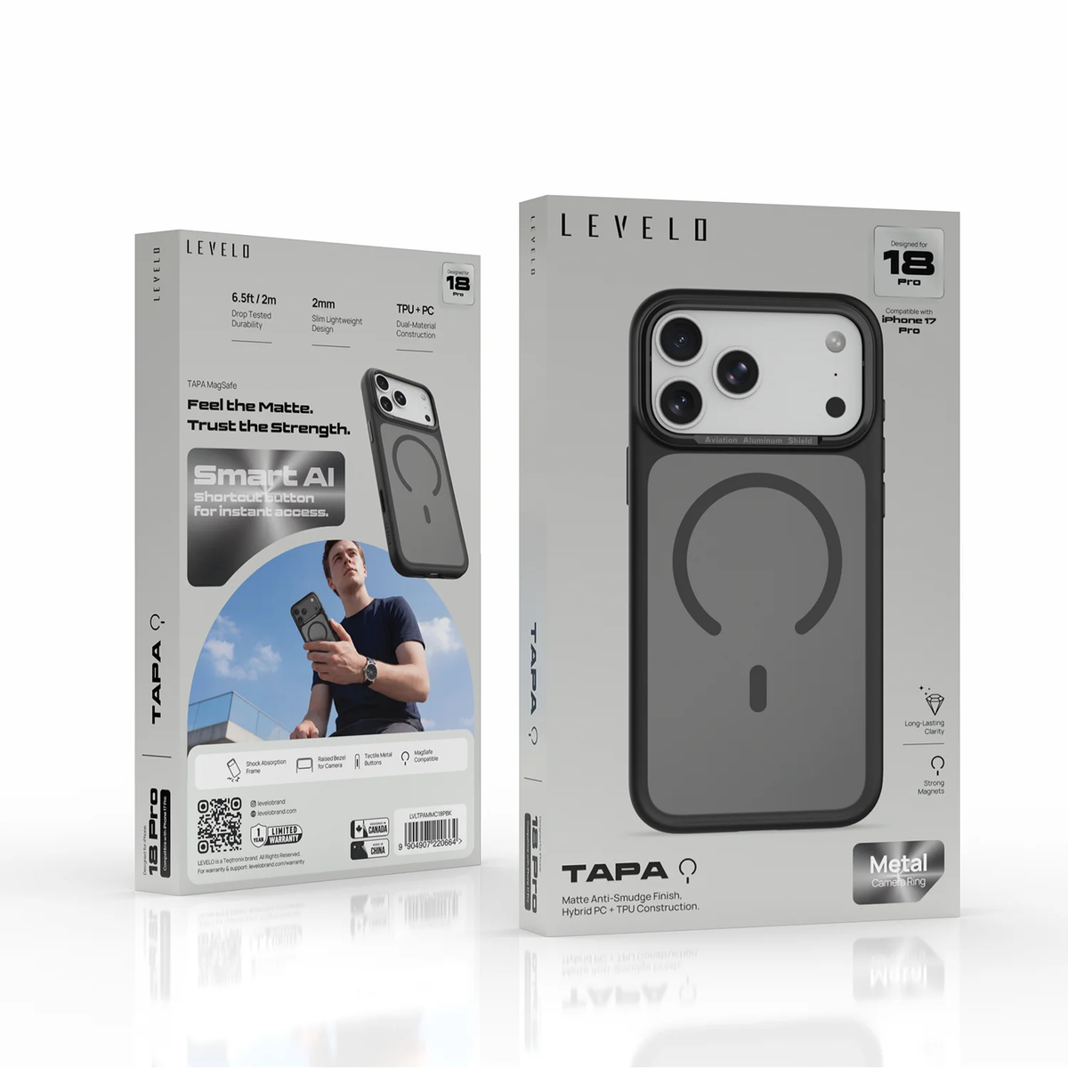 Levelo TAPA MagSafe Case For Apple iPhone 18 Pro - Black